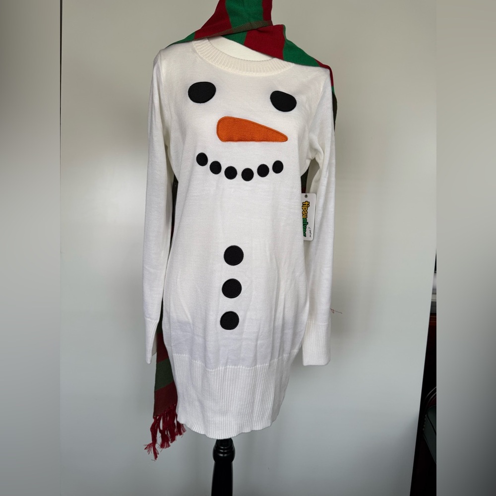 Tipsy Elves Festive White Sweater Dress